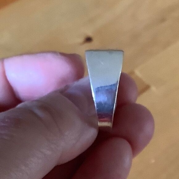 sterling SILVER GREEK KEY WHITE ZIRCON RING SIZE US 8.5 - Picture 8 of 8